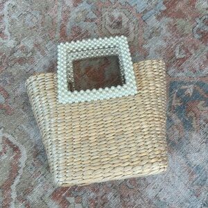 Zara pearl straw bag
